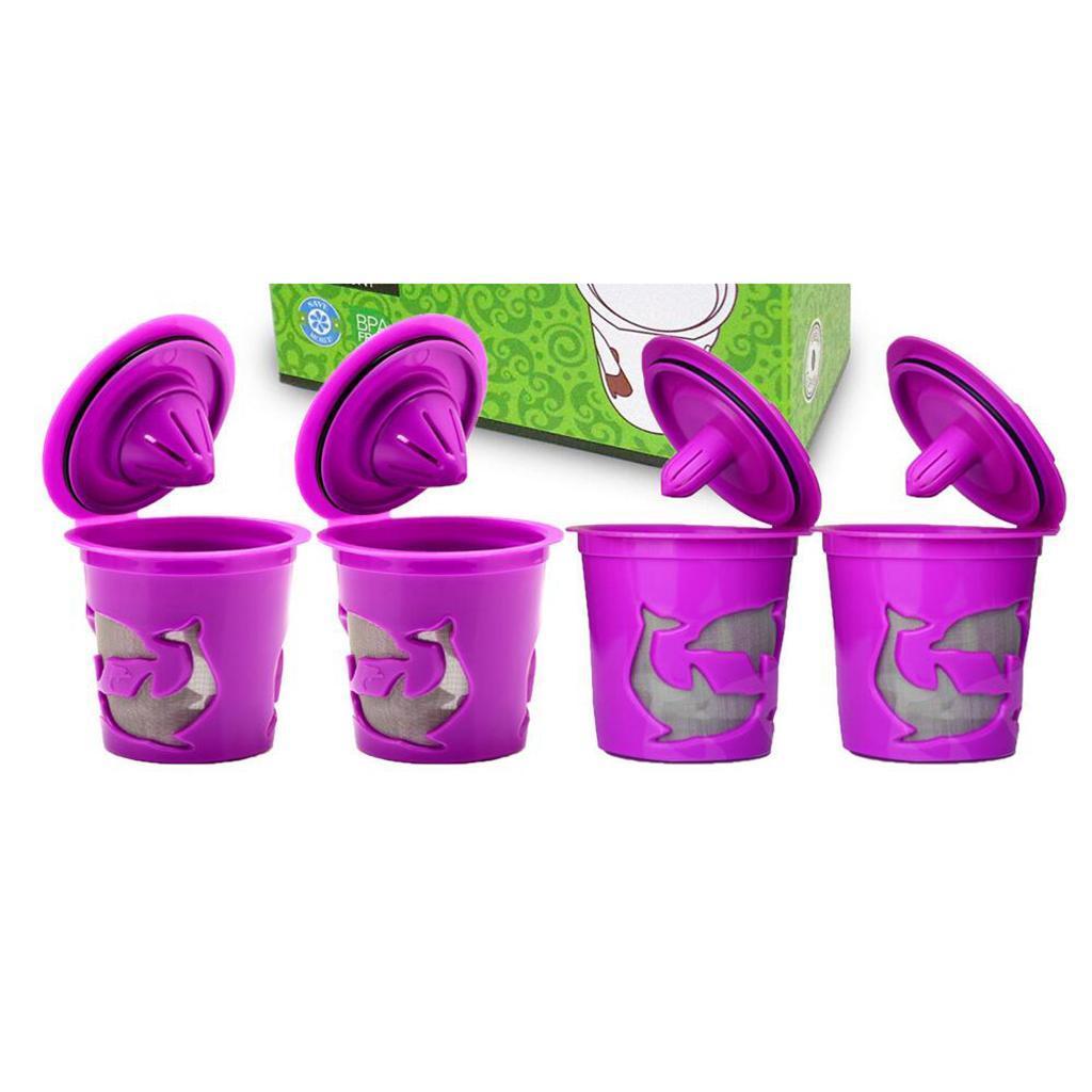 4x Reusable Coffee Capsule Cup Refillable Filter Pod for Keurig 2.0 1.0