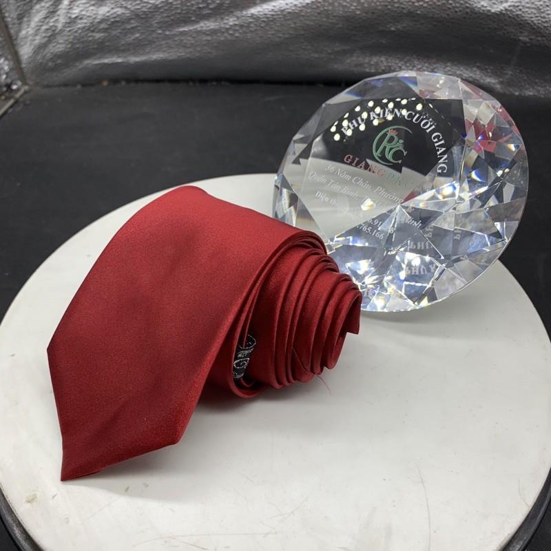 Cà vạt nam trung niên 8cm chất liệu phi bóng giangpkc