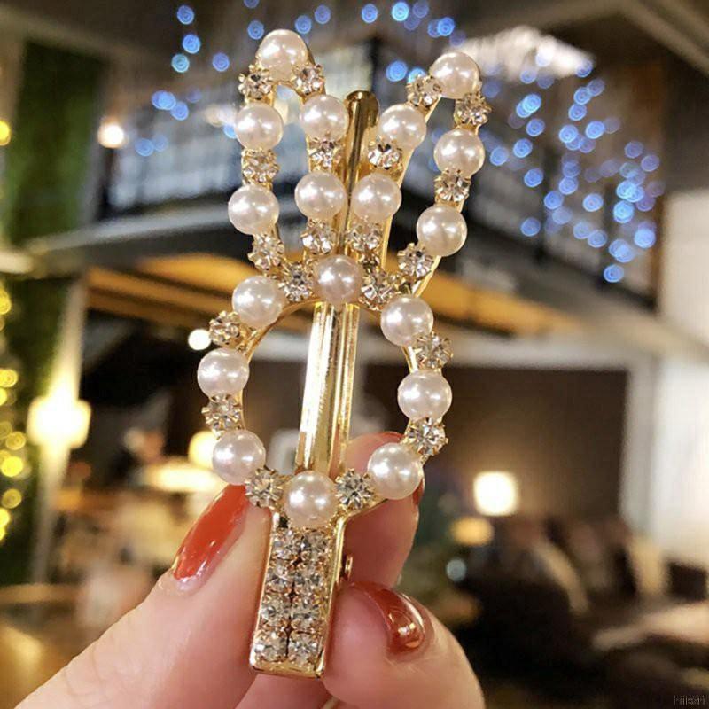 Kẹp tóc đính cườm dễ thương