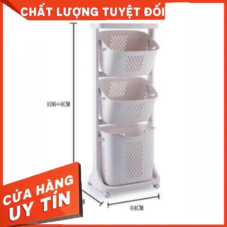 Rổ đựng quần áo 3 tầng có bánh xe