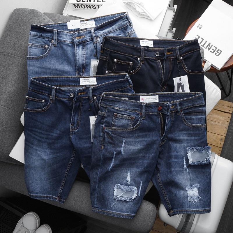 Quần short jean lửng nam bigsize màu trơn co giãn xuất xịn