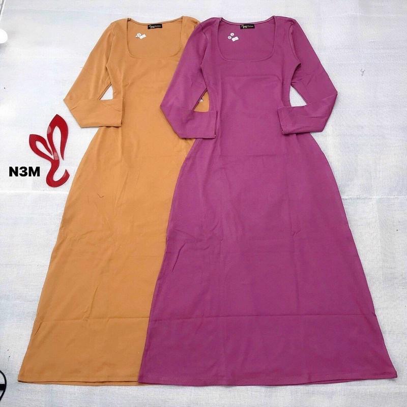 ĐẦM THUN MAXI TAY DÀI VỀ ĐỦ MÀU LUÔN NHA CẢ NHÀ .