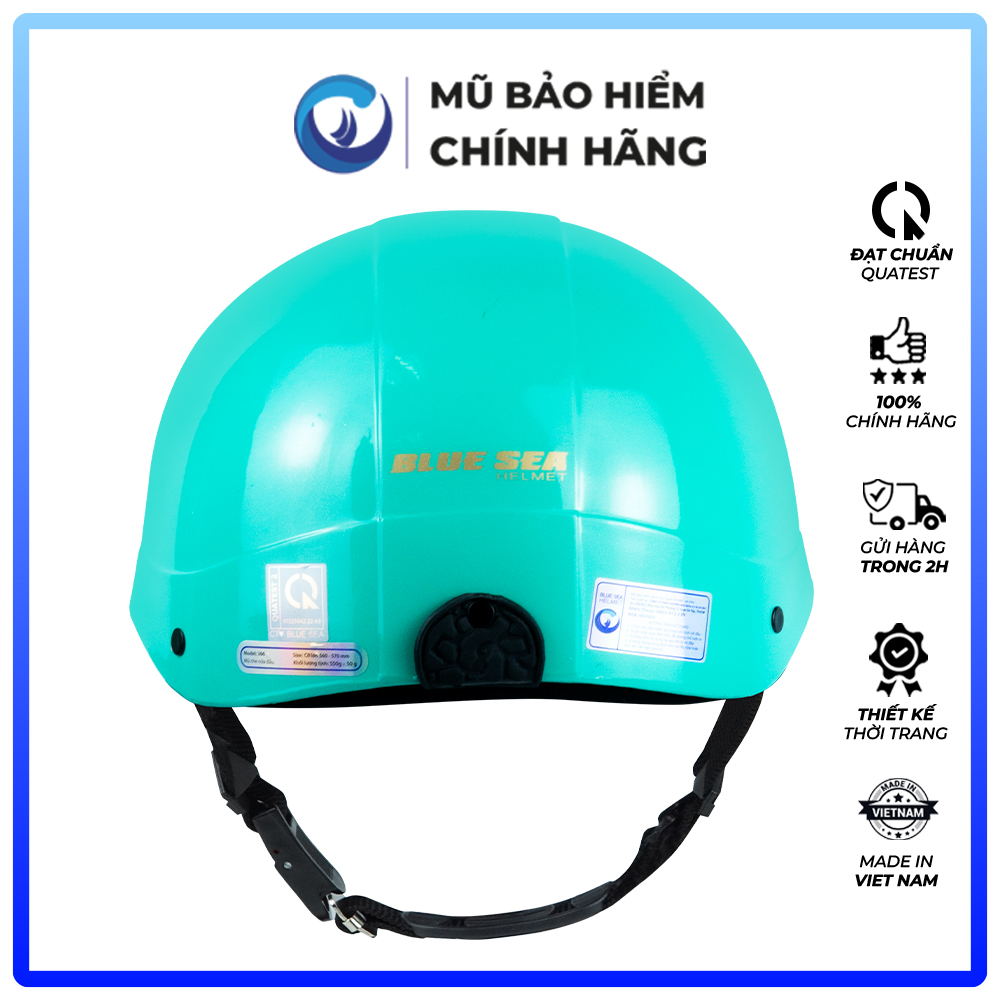 Mũ bảo hiểm 1/2 Nửa đầu BLUE SEA - Nhựa ABS Nguyên sinh - Sơn cao cấp - A104 - FREESIZE - Chính hãng