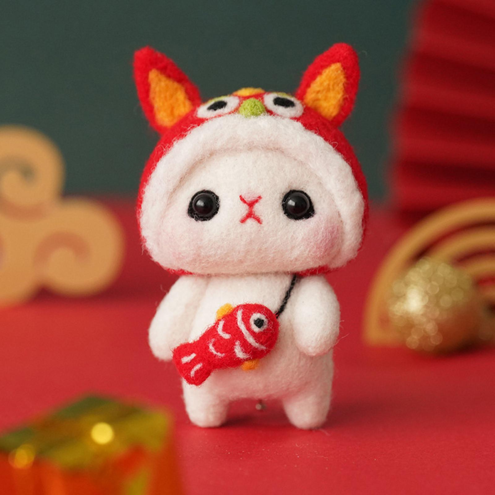 Felting Kit Starter Kit DIY Crafts Felt Animal Doll for Festival New Year