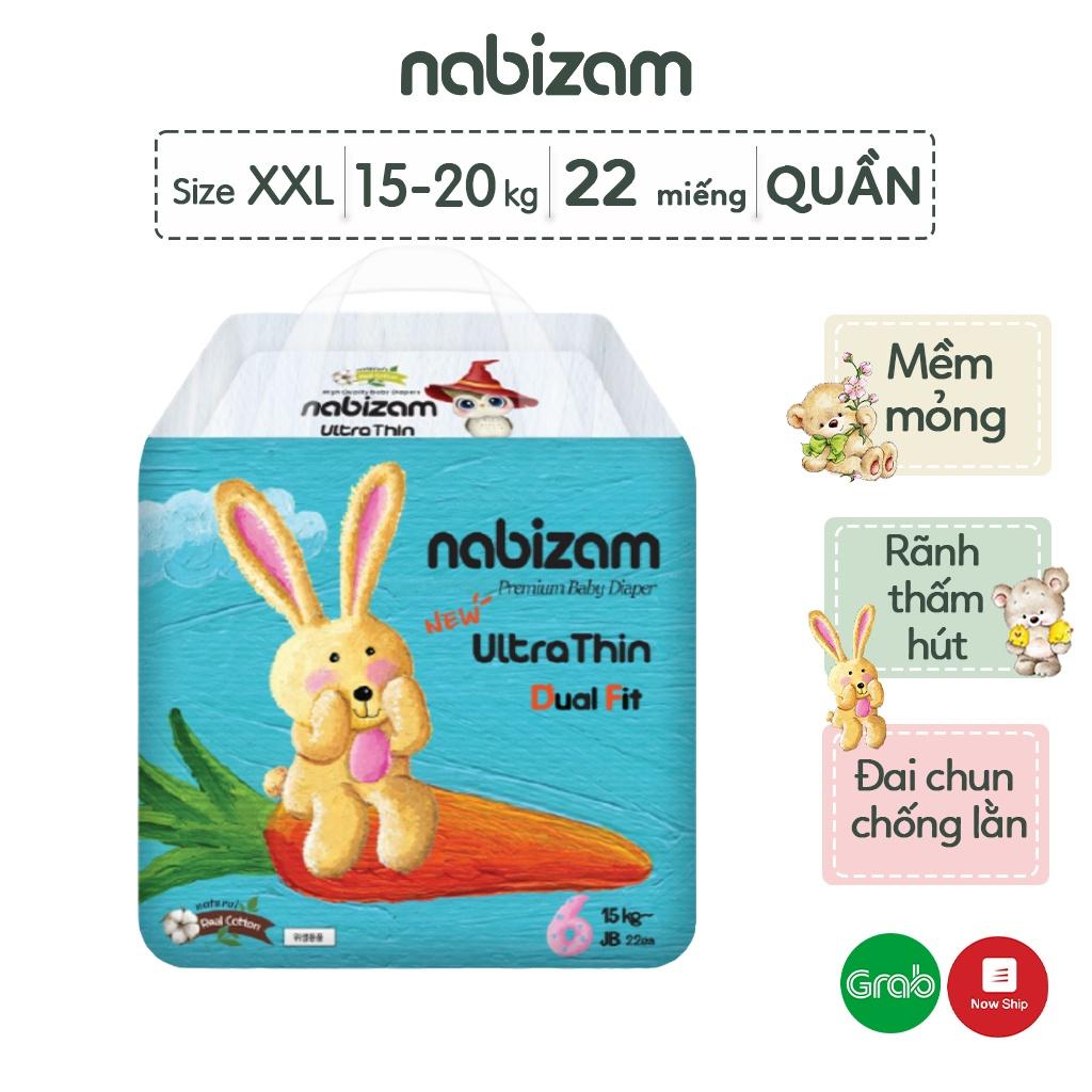 Tã/Bỉm Quần Nabizam Ultra Thin Nội Địa Hàn Mỏng Vượt Trội, Thấm Hút Nhanh Size 2XL22 Cho Bé Từ 15-20kg, 22 Miếng/Bịch