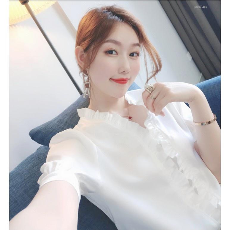 ÁO SƠ MI TRẮNG CỔ BÈO CỰC XINH AM06