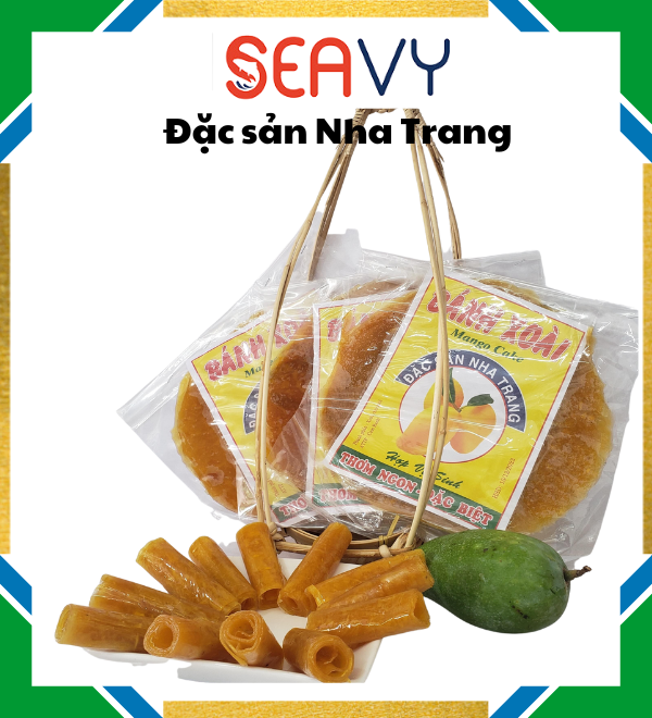 Đặc Sản Nha Trang - Bánh Xoài Nha Trang Nguyên Chất Vị Chua Ngọt Tự Nhiên, Seavy Gói 200g