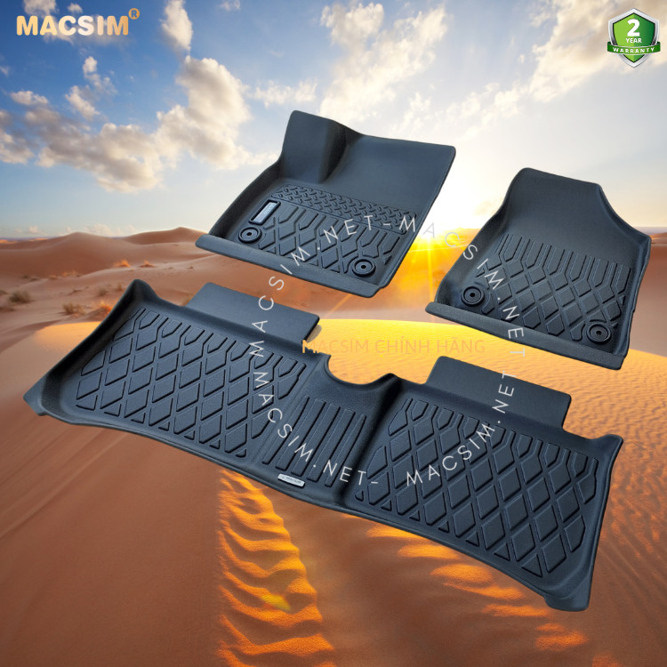 Thảm lót sàn xe ô tô VinFast VF5 Nhãn hiệu Macsim chất liệu nhựa TPE cao cấp màu đen