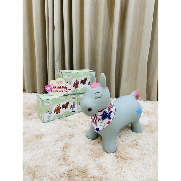 Thú nhún cho bé bơm hơi toys house cao cấp, thú cao su an toàn, bảo hành 1 năm