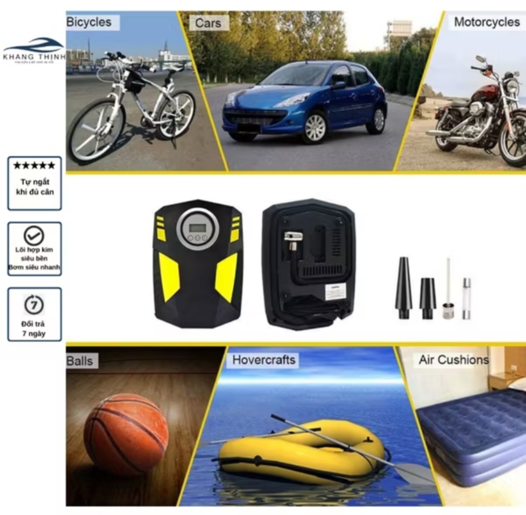 MÁY BƠM HƠI BƠM LỐP ĐIỆN TỬ XE MÁY ÔTÔ SIÊU MẠNH MẪU MỚI CHẤT LƯỢNG