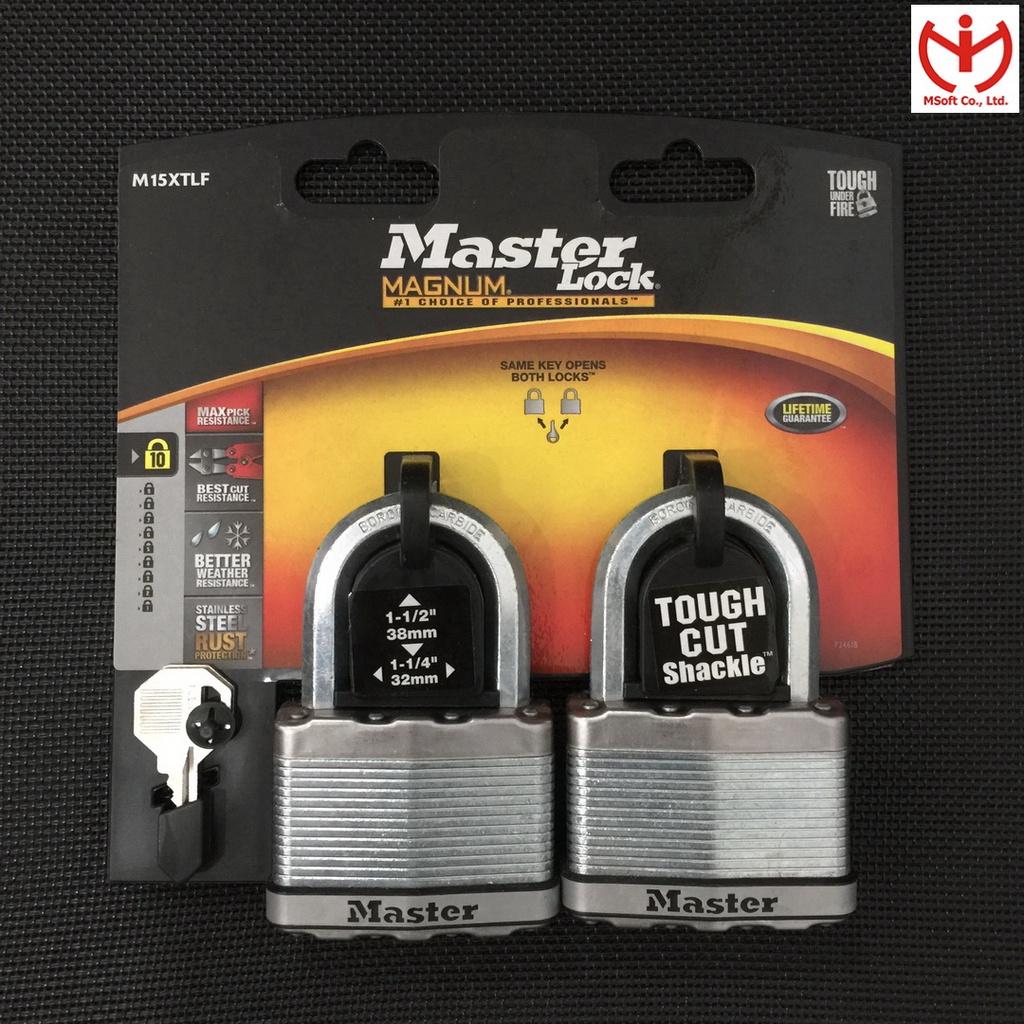 Bộ 2 ổ khóa Master Lock M15 XTLF thân thép lá rộng 64mm dùng chung 2 chìa