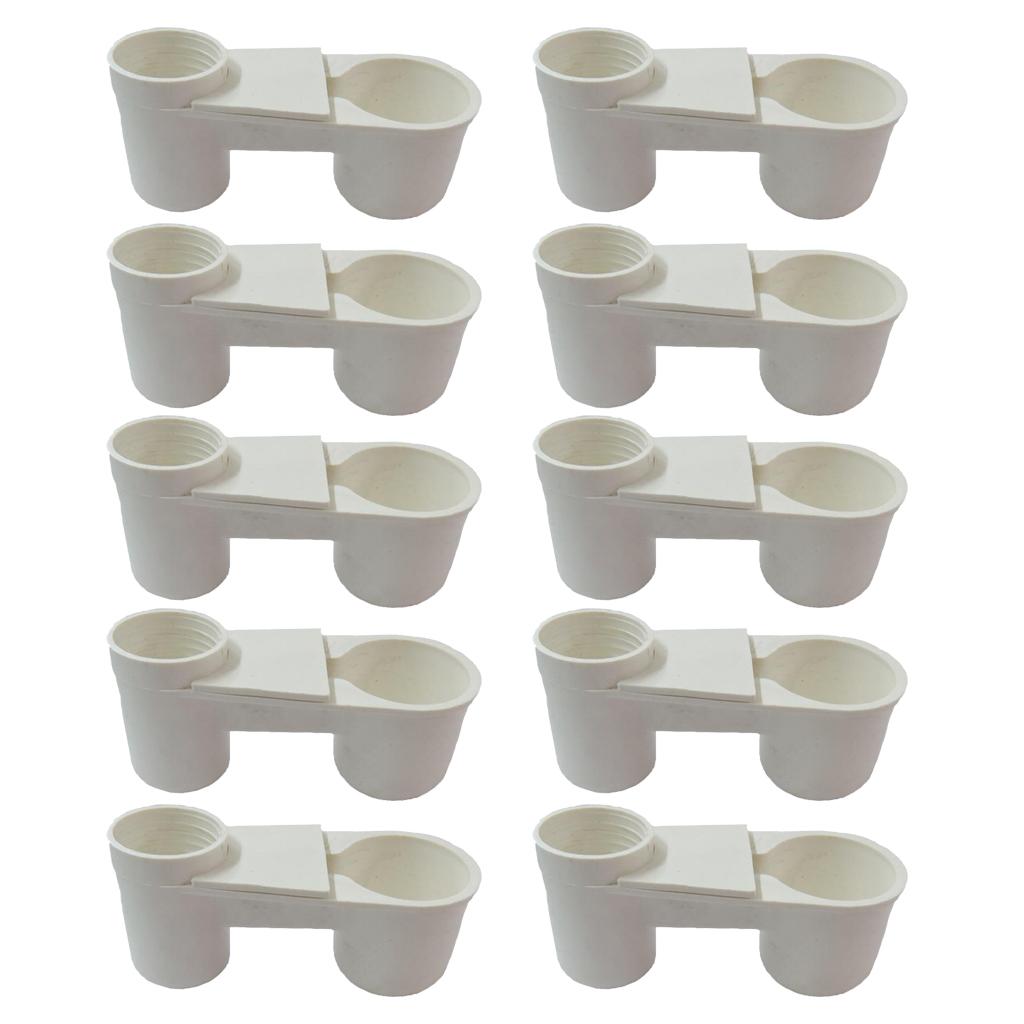 10 x Durable Plastic Water Drinker Cup Birds Feeder Drinking Bowl for Pigeon