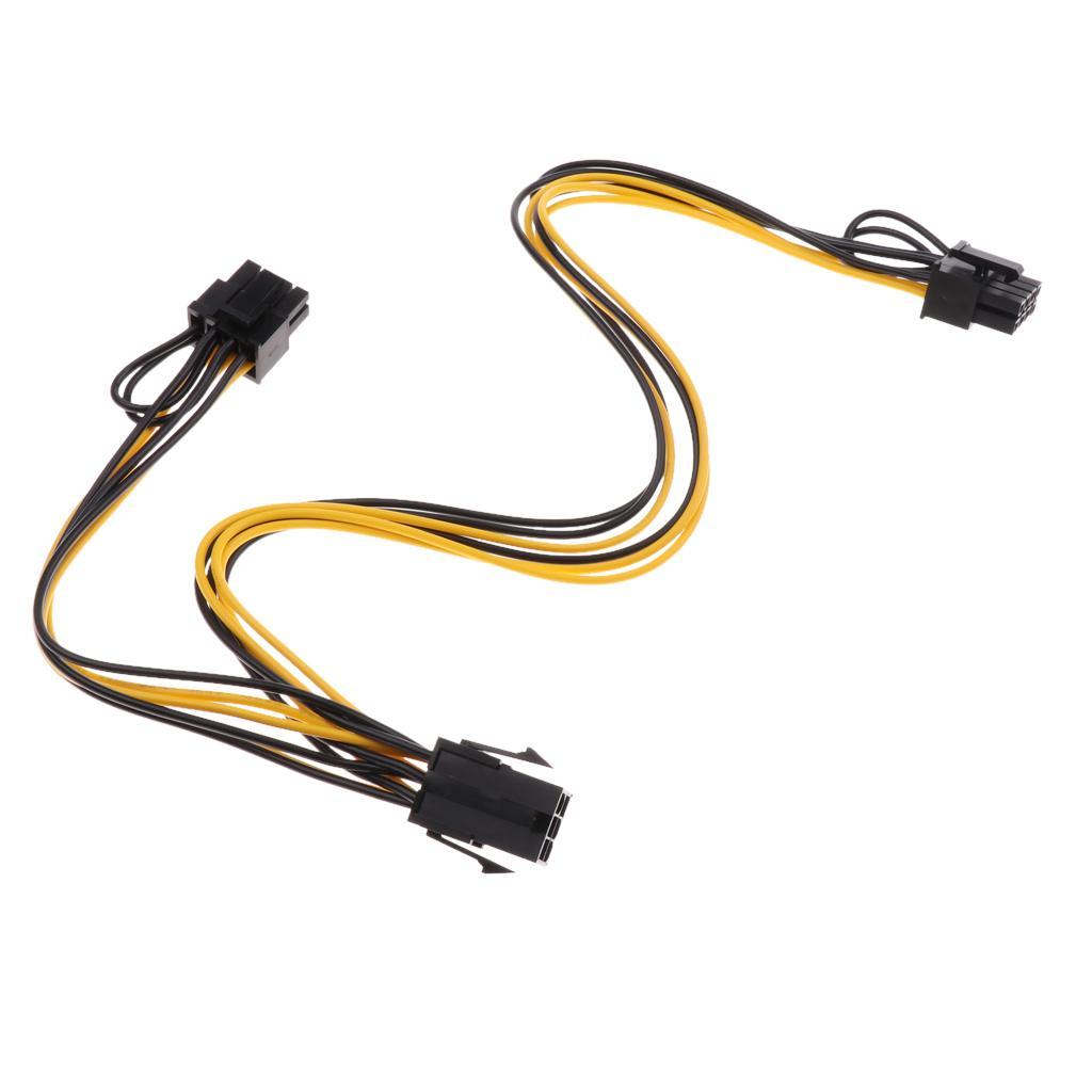 6 Pin PCIe To 2 X 8 Pin PCIe Express Adapter Power Converter Cable For Video