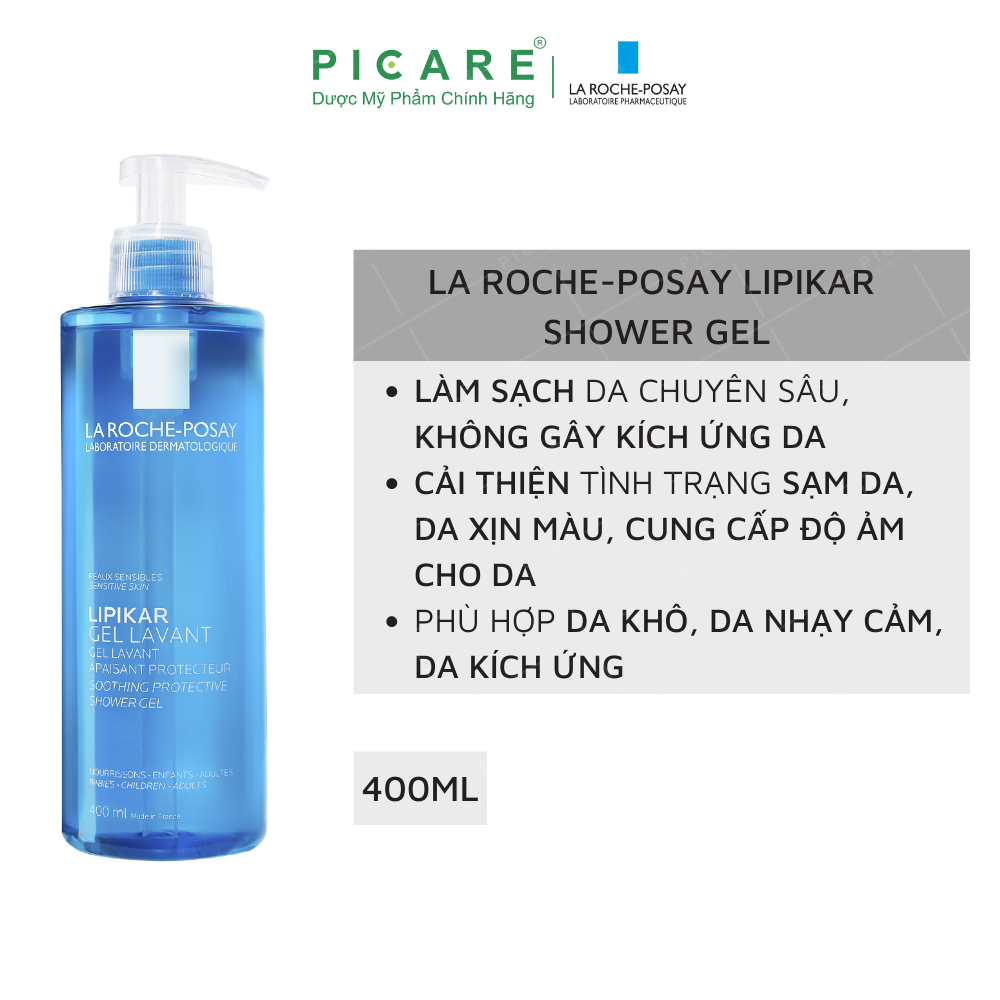 Gel Tắm Làm Sạch Làm Dịu Và Bảo Vệ Da Nhạy Cảm La Roche Posay Lipikar Shower Gel 400ml