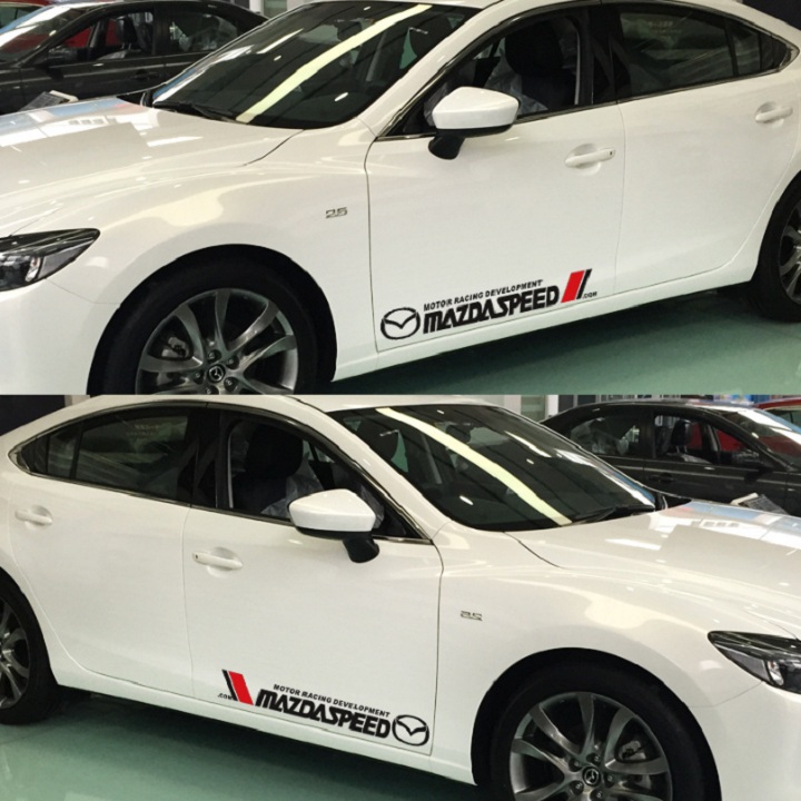 Bộ 2 tem dán cửa xe ô tô Mazdaspeed 01