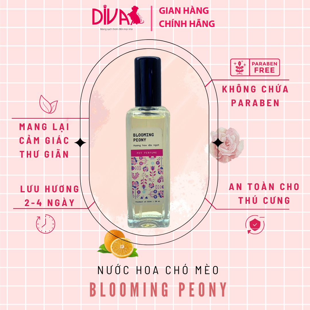 NƯỚC HOA CAO CẤP CHO THÚ CƯNG DIVA - BLOOMING PEONY 30ML