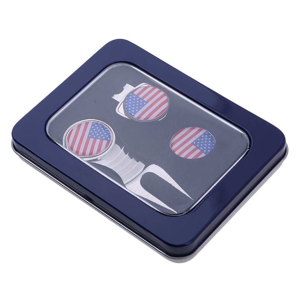 Portable Alloy Golf Divot Repair Switchblade Tool Pitch Groove Cleaner & Golf Club Ball Marker & Hat Clip Golf Training Accessories