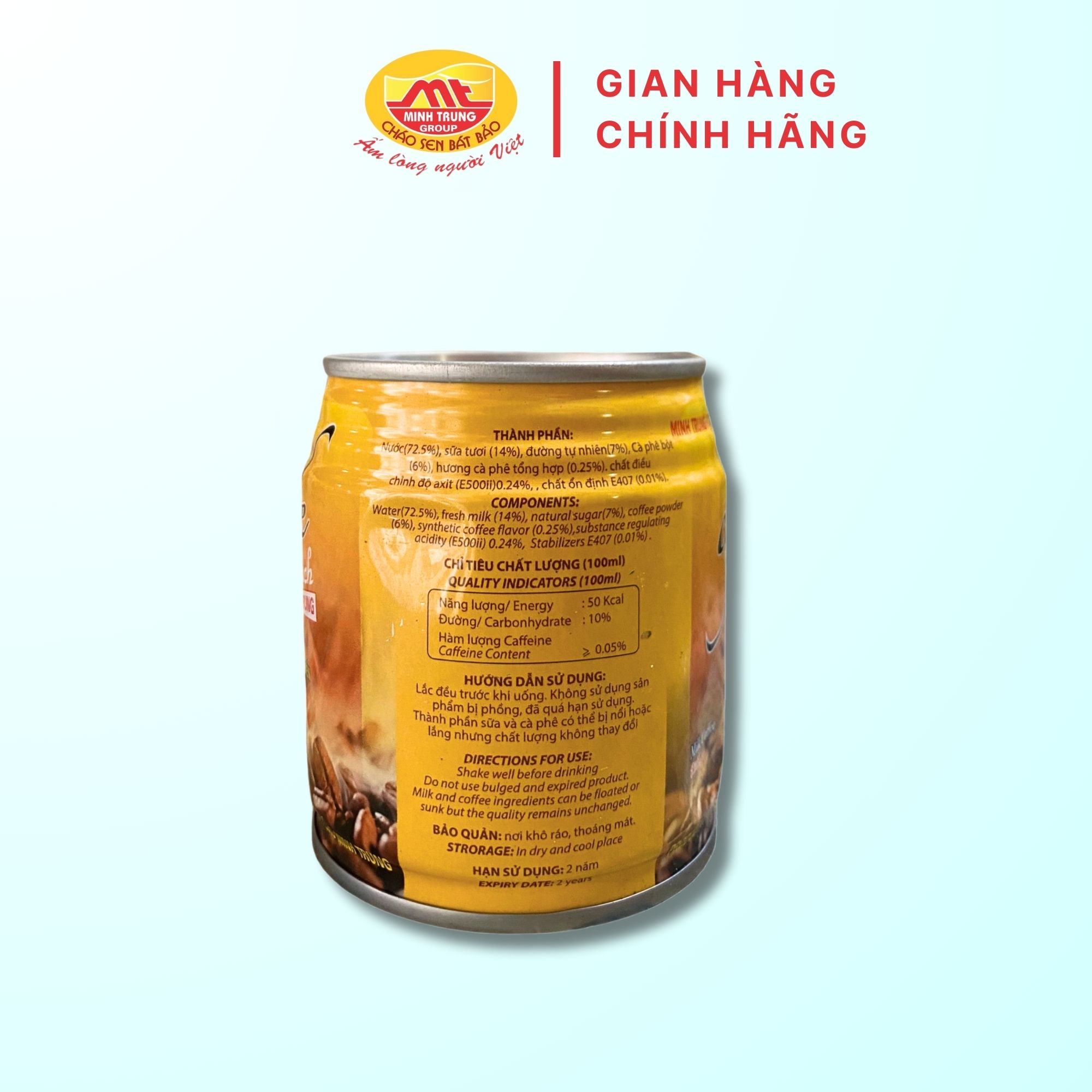 Cà Phê Sữa Minh Trung Ngon Bừng Tỉnh - Thùng 24 Lon Cà Phê Sữa 24