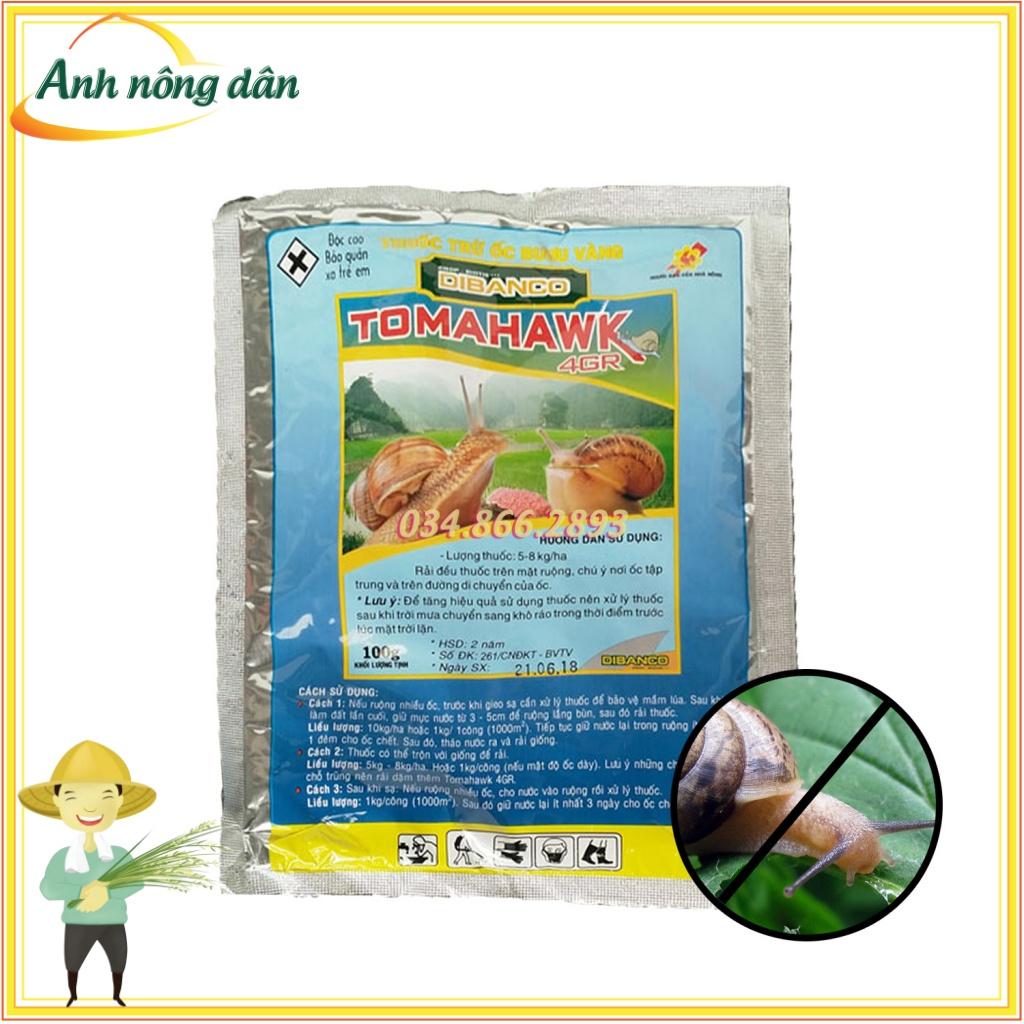 Gói 100g Tomahowk, phòng trừ các loại ốc trên cạn, dưới nước, an toàn khi sử dụng