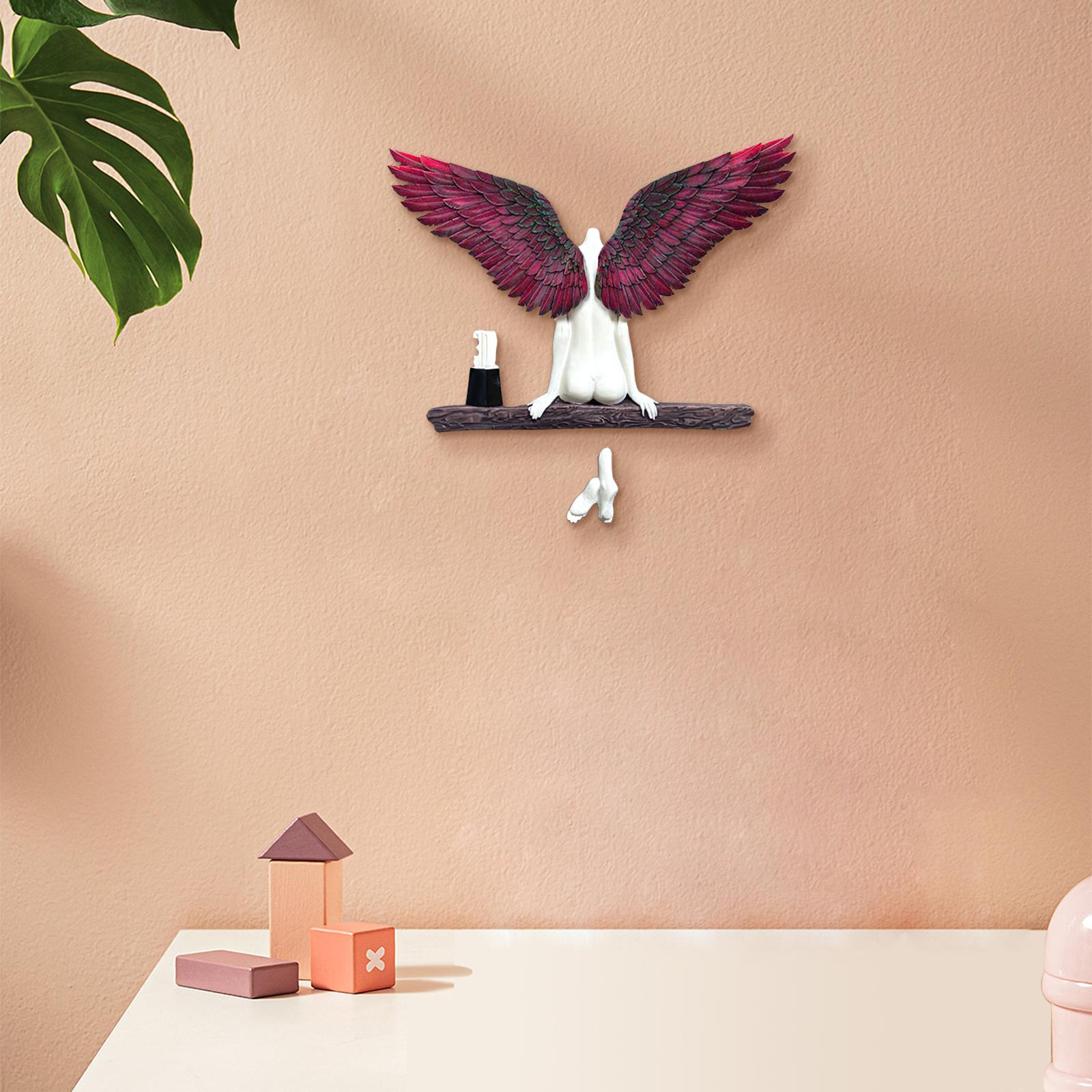 Resin Angel Wings Statues Art Wall Decor DIY Figurines Coffee Decor