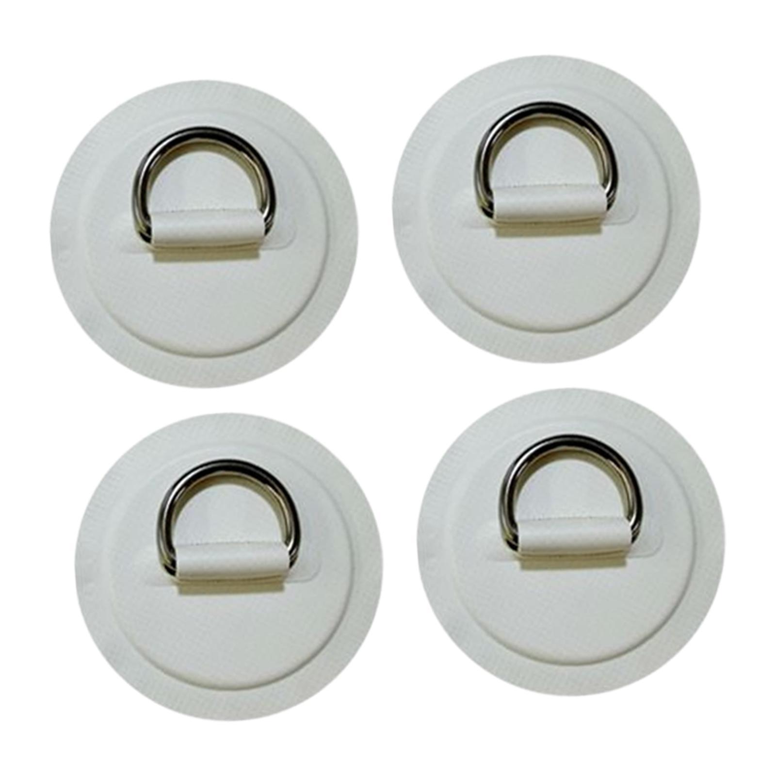 4Pcs D Rings Patch Stainless Steel Cord Buckles for Boat Paddle Board Dinghy