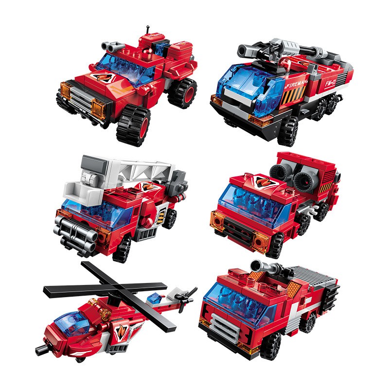 Đồ chơi Lắp Ráp Robot biến hình xe cứu hỏa 6 trong 1 - Enlighten 1416 FIERCE ARES