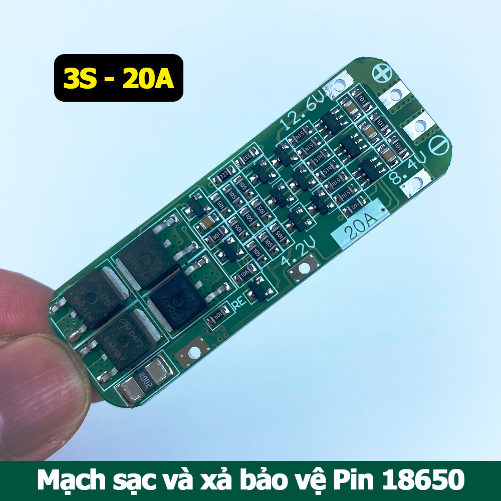 Mạch 3S sạc cân bằng và bảo vệ pin 18650 12V 20A Li-ion có tính năng AUTO Recovery