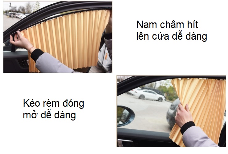 Bộ 4 rèm cửa hít nam châm che nắng ô tô, xe hơi