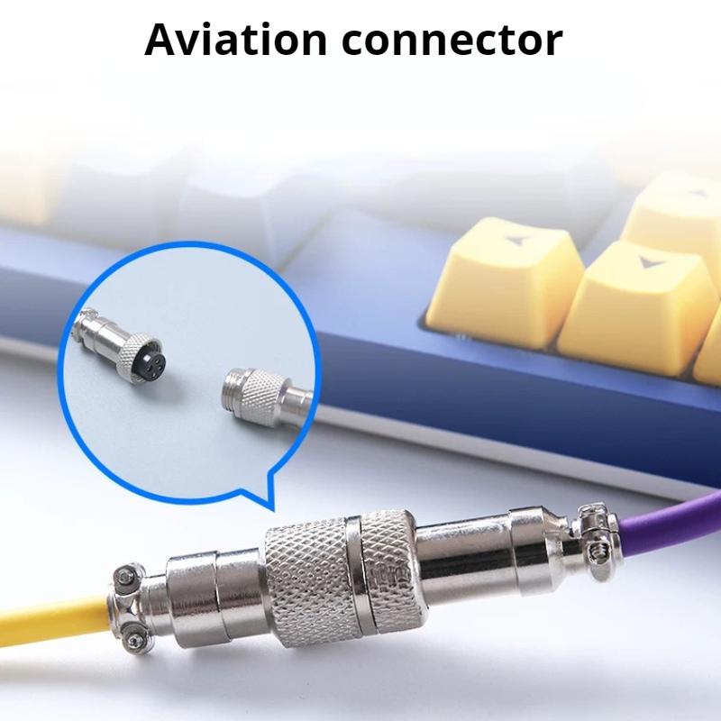 Mechanical Keyboard Coiled Cable Wire Type C USB Cable Computer Aviation Connector Mechanical Keyboard Aviator Charging Cord