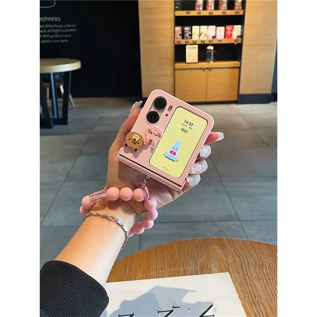 Ốp lưng cho OPPO Find N2 flip hồng siêu dễ thương
