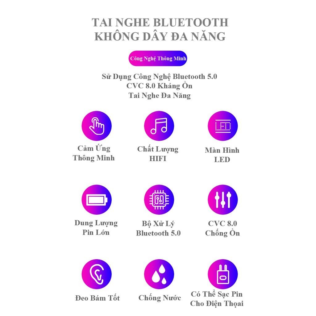 Tai Nghe Bluetooth F9 Không Dây Đa Năng Cảm Ứng, Sạc Dự Phòng