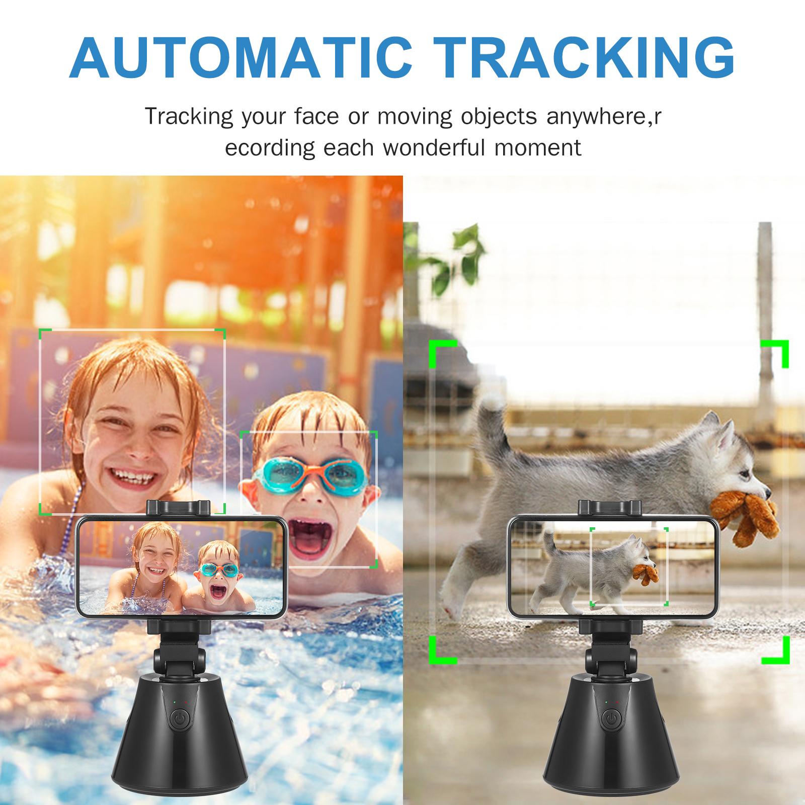 360 Degree Rotation Selfie Stick Auto Face Object Tracking Smart Shooting Phone Camera Holder Replacement for iPhone and