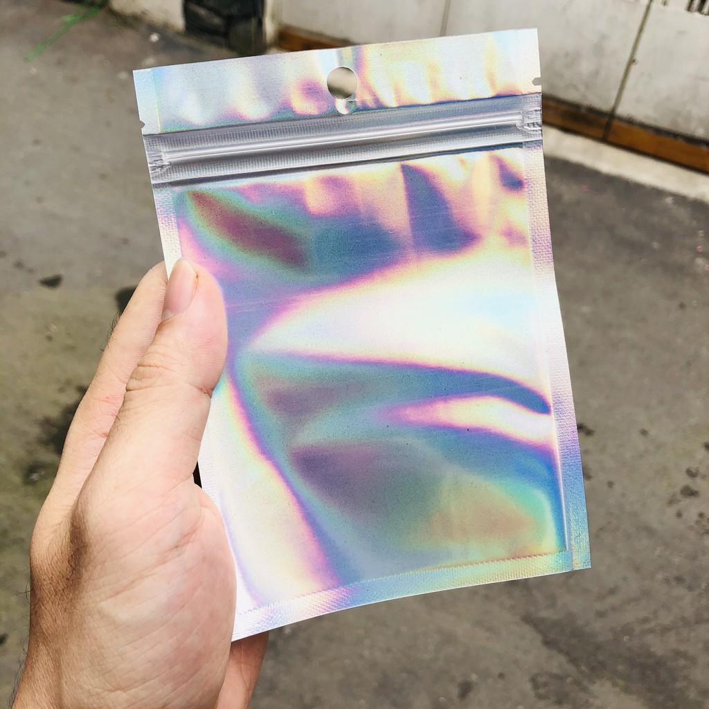 500 Túi zip hologram đựng goods, nail box, mỹ phẩm xinh xắn cute hột me kpop all stars