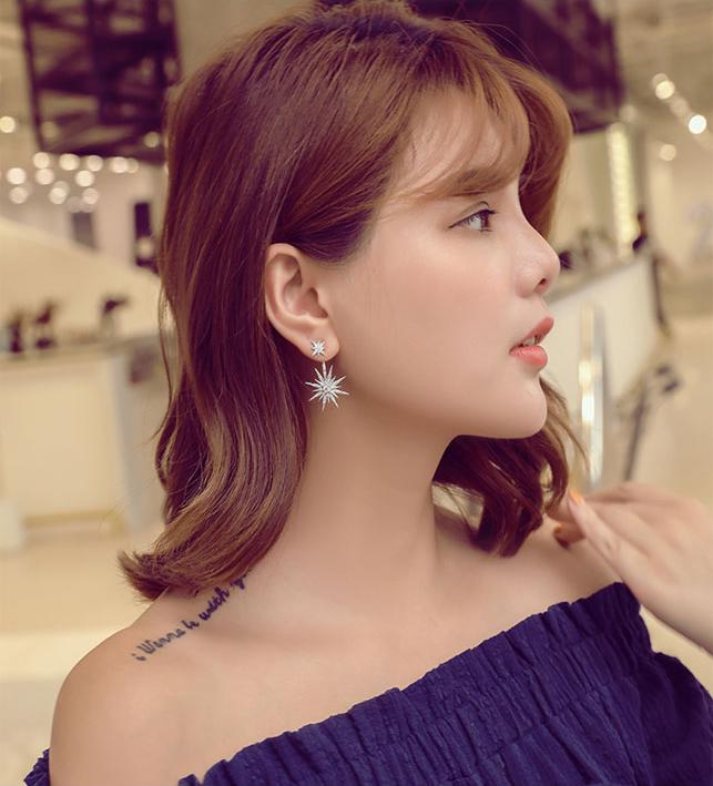 Bông tai hình sao biển đính đá phong cách Hàn Quốc