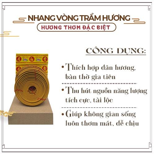 Nhang Vòng Trầm Hương Đặc Biệt Hộp Vàng Thơm 24 Giờ - Hộp 10 Cuốn Nhang Vòng