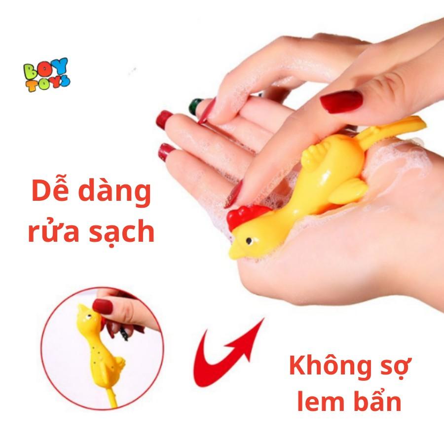 Set 5 đồ chơi bắn hình chú gà, ná bắn gà dính tường vui nhộn cho bé thỏa sức vui chơi