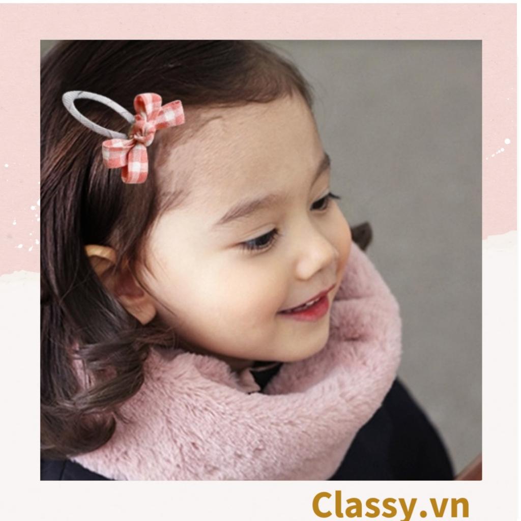 Bộ 02 chiếc Kẹp tóc nơ Classy kẻ sọc nhiều màu phong cách hàn quốc dễ thương PK1017