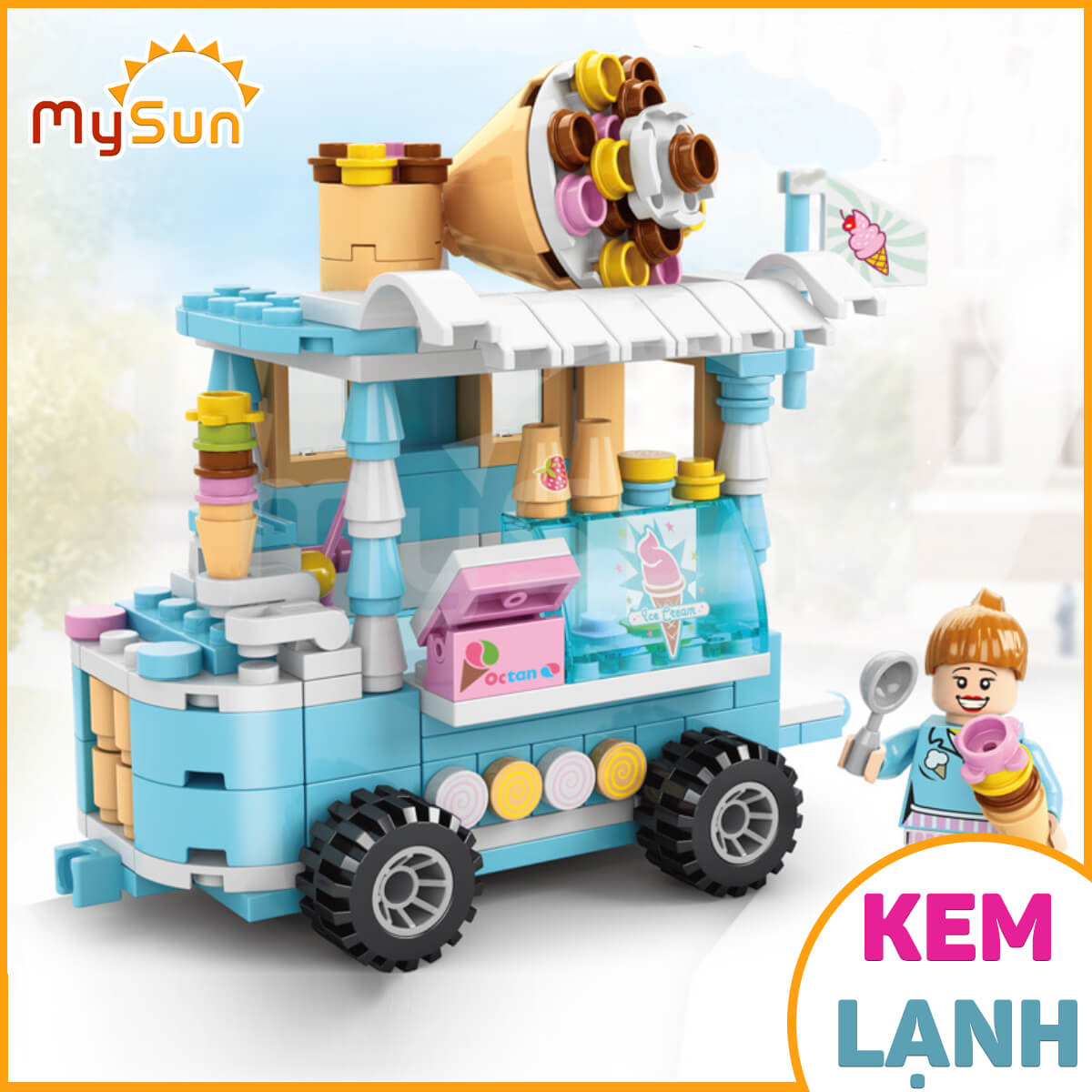 Bộ đồ chơi lắp ráp ghép mô hình xe đồ ăn thông minh cho bé MySun