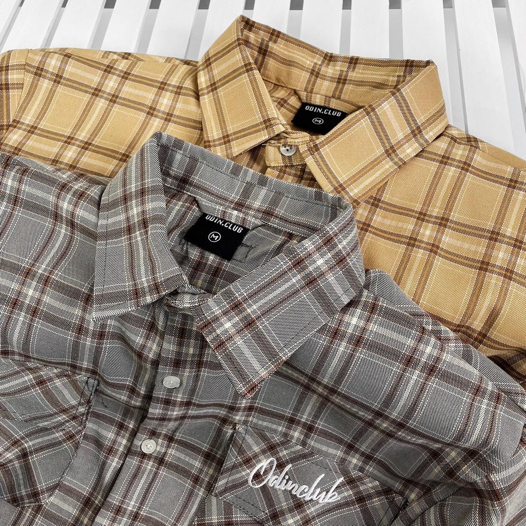 Áo Sơmi dài tay Flannel ODIN, Áo sơmi dài tay kẻ sọc oversize.Local Brand ODIN CLUB