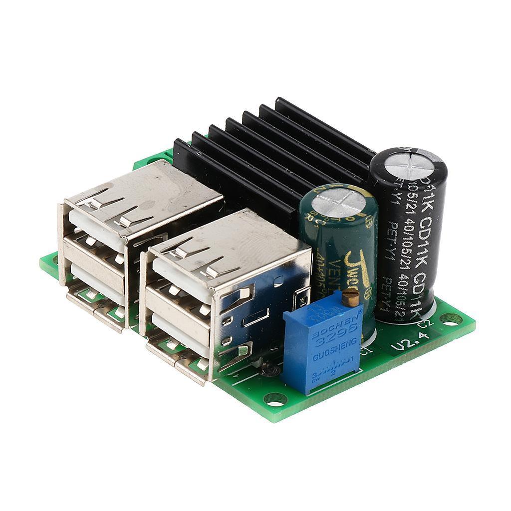 DC 9V 12V 24V 35V to 3-6V Adjustable 4-USB Power Module