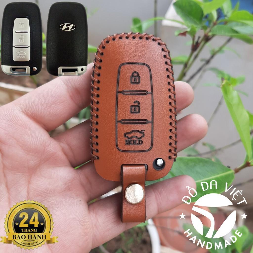 Bao Da Chìa Khoá ô tô Hyundai Sonata, Tucson, Santafe, Genesis, i30, Elantra, Veloster. da bò thật