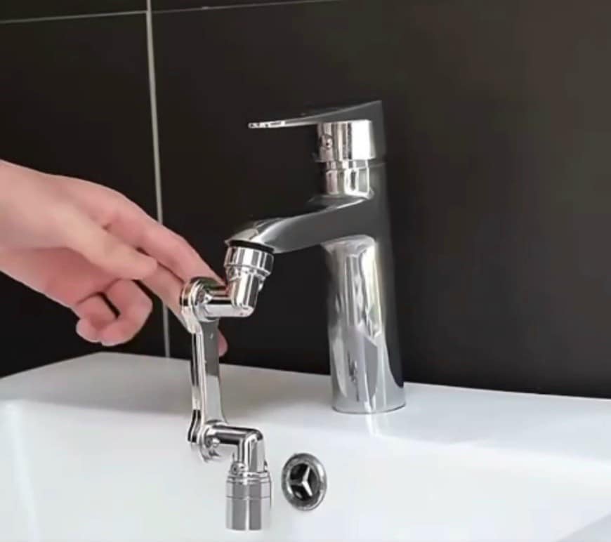 Loại Inox, Đầu Nối Vòi Nước Xoay 1080 Độ, Đầu Vòi Nước Thông Minh Lắp Bồn Rửa Mặt, Bồn Rửa Chén - Hàng Nhập Khẩu