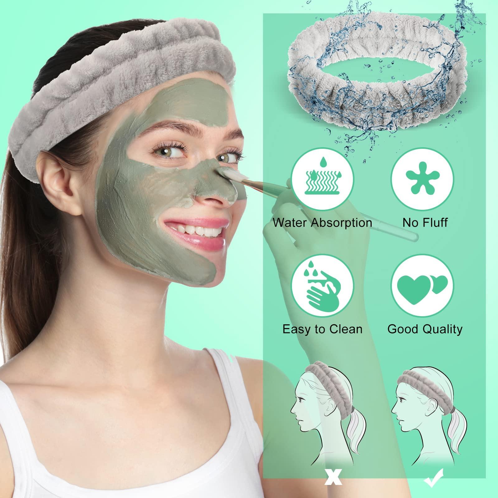 3 mảnh spa mặt băng tay đầu đeo dây đeo spa set set skin chăm sóc tóc dây thun dây đeo cổ tay dây đeo bằng băng đầu mỹ phẩm cho nữ trang điểm