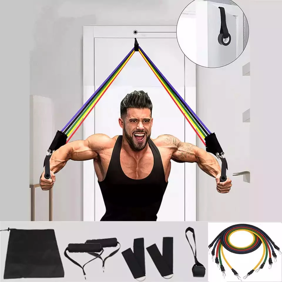 Bộ 5 Dây Đàn Hồi Tập Thể Hình, Dây tập gym, Bộ dây ngũ sắc tập Gym, Dây tập thể dục cao cấp, nhỏ gọn