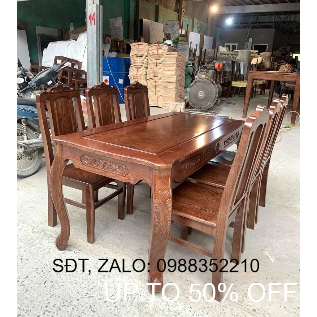 Bàn ăn gỗ sồi xám