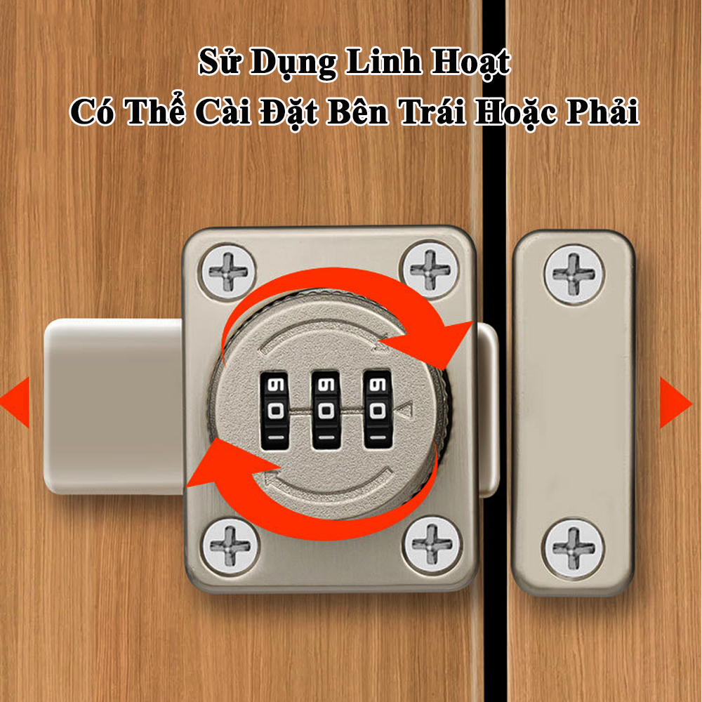 Chốt Khóa Mật Khẩu KUNBE Dạng Núm Xoay Hợp Kim Bền Bỉ An Toàn Bảo Mật Phù Hợp Nhiều Loại Cửa