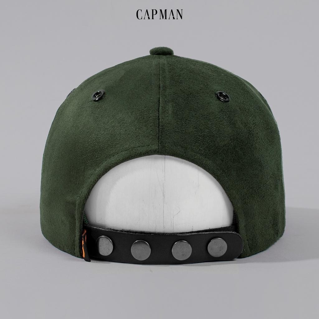 Mũ snapback CAPMAN phong cách hiphop CM12 màu xanh rêu