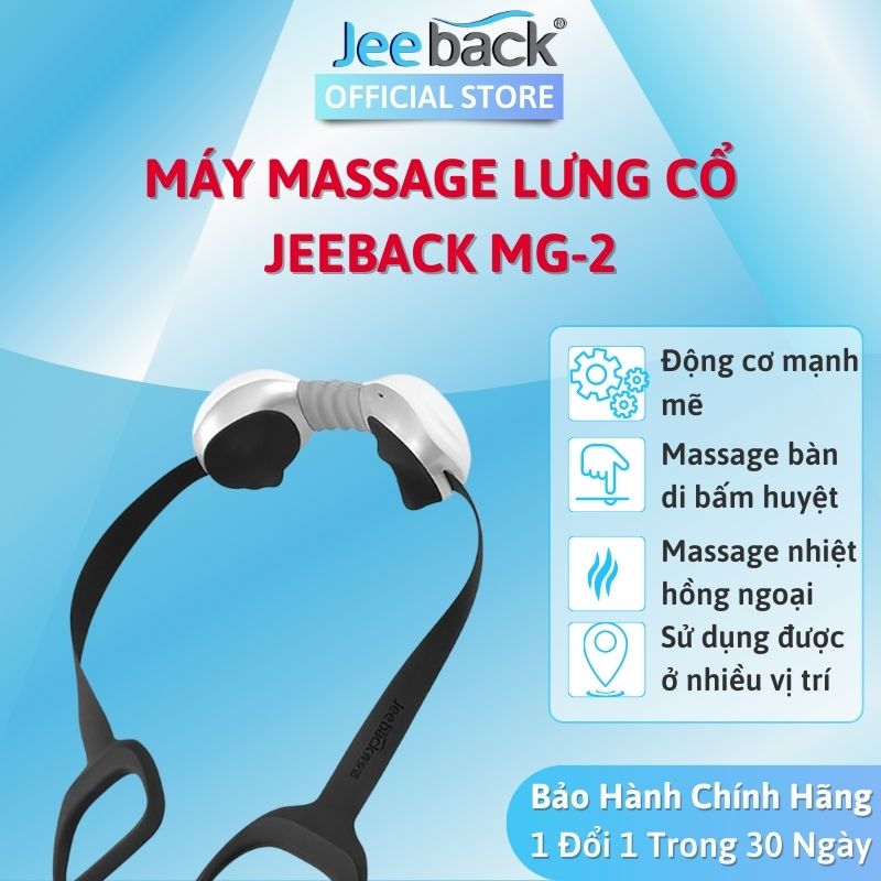 Máy Massage cổ Jeeback MG-2 với con lăn bấm huyệt và nhiệt hồng ngoại giúp giảm đau mỏi cho người đau cổ vai gáy