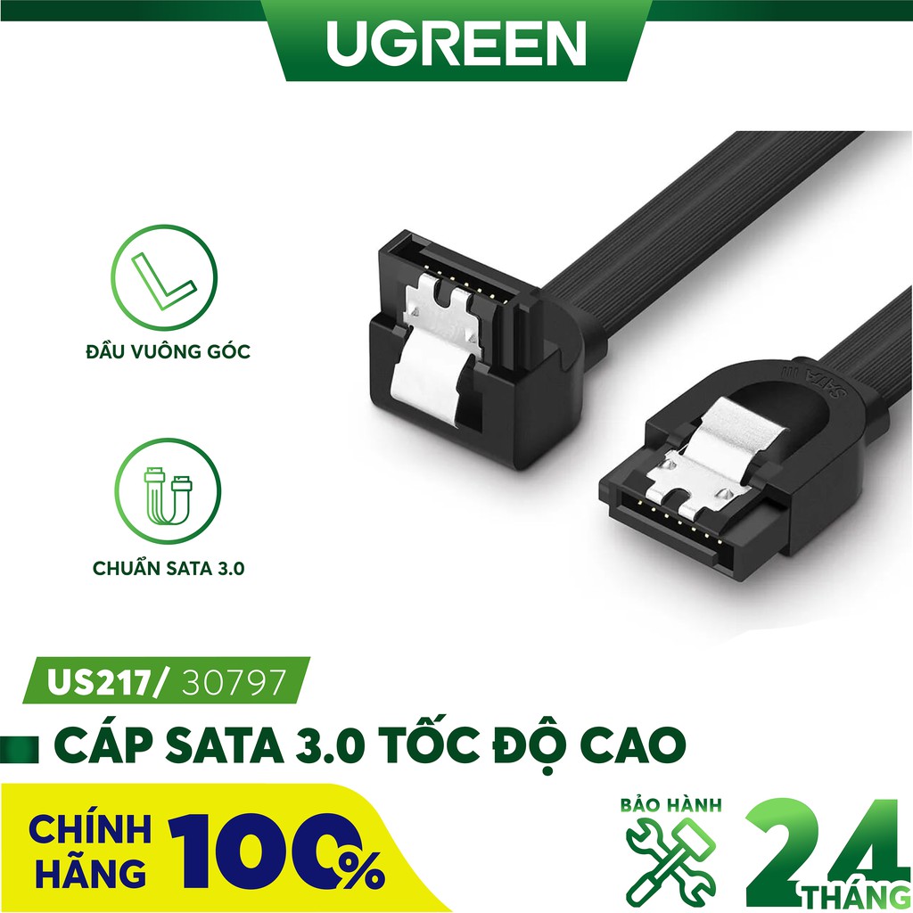 Cáp Sata 3 Chữ L Ugreen 30797 - Hàng Chính Hãng