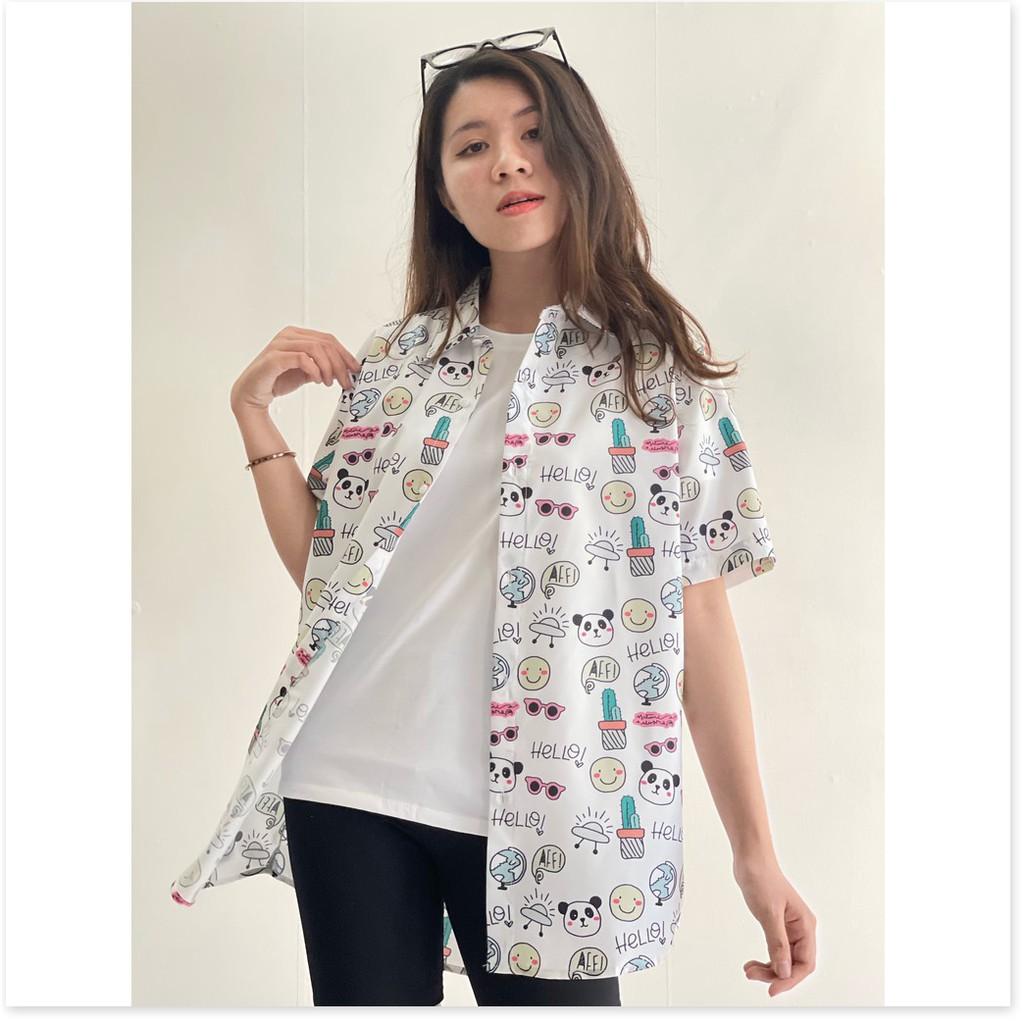 ÁO SƠ MI NỮ FORM RỘNG HOẠ TIẾT ĐẶC SẮC , PHONG CÁCH 2021 THỜI TRANG MỚI KINGSHOP79